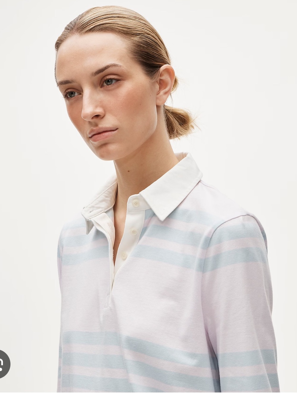 J. Crew Boyfriend jersey rugby shirt in stripe - Raven Stripe Lavender B - Picture 3 of 7